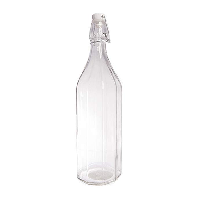 Traditional Glass French Table Water Bottle Vintage Flip Top 1 Litre / 1000ml Ceramic Swing Top