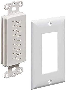 Arlington Industries CED130WP-1 Cable Entry Device with Slotted Cover and Wall Plate, 1-Gang, White, 1-Pack