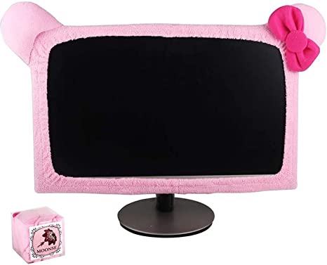 Moonse 15"-22" Lovely Cute Waterproof Dustproof Computer Laptop TV LCD Screen Monitor Decoration Dust Cover Protector,Pink