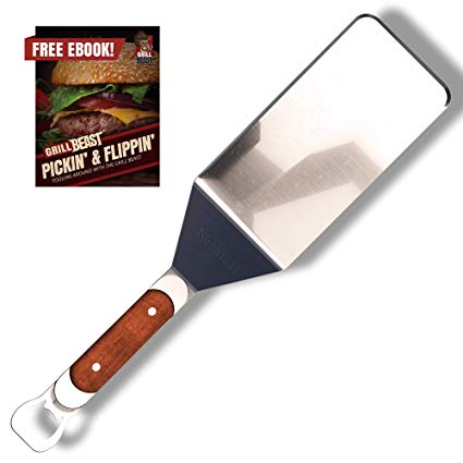 Grill Beast BBQ Spatula – Large 17 3/4-Inch Stainless Steel Grill Flipper with Comfortable Grip for Confidently and Efficiently Turning Burgers, Fish, Veggies, Grilled Sandwiches, Meat, and More