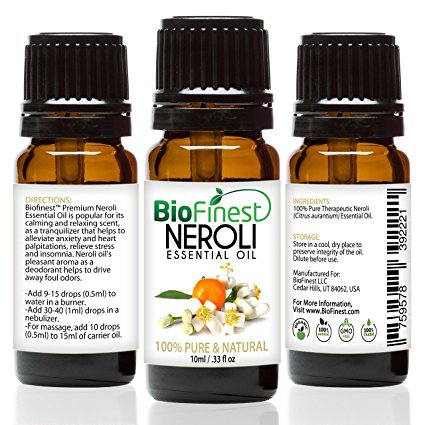 Biofinest Neroli Essential Oil - 100% Pure Undiluted - Premium Organic - Therapeutic Grade - Aromatherapy - Antioxidant - Help to Repair Skin - Best for Stress Relief - FREE E-Book (10ml)