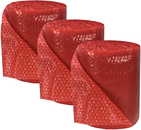 uBoxes Small Red Bubble Cushioning Roll Size 3/16" Bubbles 12" x 180'