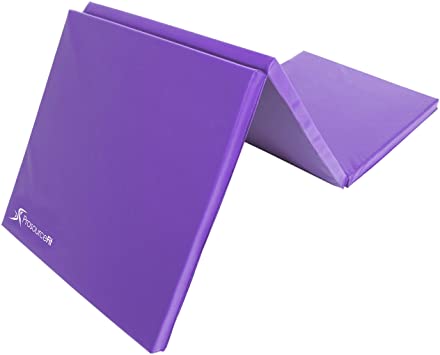 ProSource Tri-Fold Folding Thick Exercise Mat 15cm x 5 cm (6’x2’) with Carrying Handles for MMA, Gymnastics, Stretching, Core Workouts, (3 color option)