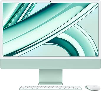 Apple 2023 iMac All-in-One Desktop Computer with M3 chip: 8-core CPU, 8-core GPU, 24-inch Retina Display, 8GB Unified Memory, 256GB SSD Storage, Matching Accessories. Works with iPhone/iPad; Green