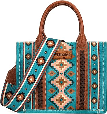 Wrangler Tote Bag for Women Boho Aztec Purses with Signature Guitar Strap Fall Collection