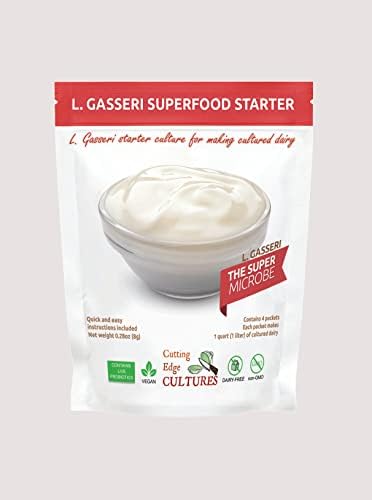 L. Gasseri SuperFood Starter Culture ProBiotic Cultured Dairy Low and Slow Yogurt Lactobacillus by Cutting Edge Cultures (L. Gasseri -4 Pouches)
