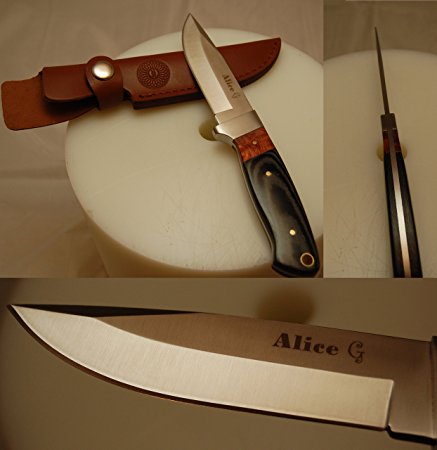 Alice G Custom Made Full Tang O1 Steel Fixed Blade Knife with Leather Shealth