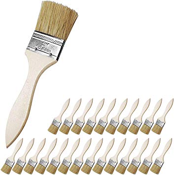 Paint Brush Set (24 Pack) - 2" Flat Bristle Chip Paint Brushes with Wooden Handle Use with Acrylic Paint, Water Colors, Stains, Varnish, Fabric Paint for Furniture, Wall Painting