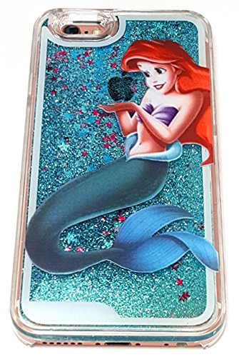 iPhone 6 Plus 6s Plus (5.5") Cute 3D Little Mermaid Liquid Glitter Case, Luxury Liquid Quicksand Floating Bling Glitter Sparkle Creative Design Hard Plastic Case Cover (Glitter Little Mermaid)
