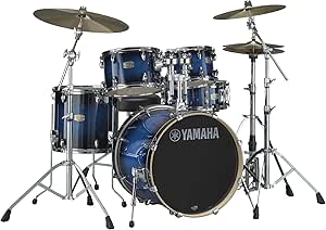 Yamaha Stage Custom Birch 5pc Shell Pack with a 20" Kick 14” Snare Drum in Deep Blue Sunburst for Students and Working Drummers (SBP0F50DUS)