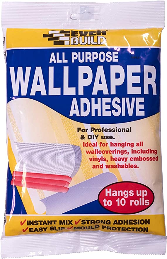 Everbuild 5029347601874 All Purpose Wall Paper Paste Adhesive, Clear, Pack of 1 (for 5 Rolls)