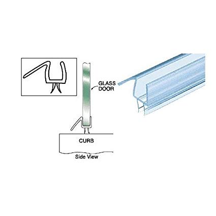 CRL Clear Co-Extruded Bottom Wipe with Drip Rail for 3/8" Glass - 36" Long