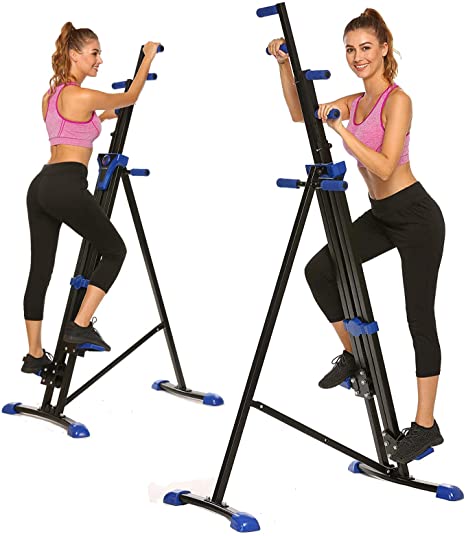 Hurbo Vertical Climber Home Gym Exercise Folding Climbing Machine Exercise Bike for Home Body Trainer Stepper Cardio Workout Training Non-Stick Grips Legs Arms Abs Calf