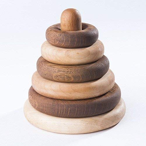 Wooden Stacking Toy - Ring Stacker Wooden Toy - Natural Wood Toy