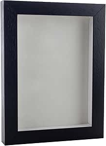 18x24 Shadow Box Frame Textured Black Wood | with a 3/4" Usable Display Depth | Includes a White Real Suede Texture Acid-Free Backing Board, UV Resistant Acrylic, and Hanging Hardware