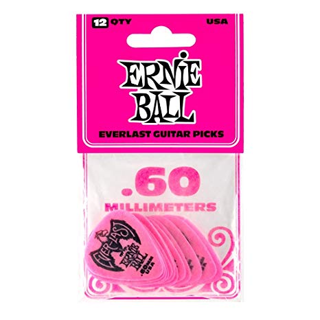 Ernie Ball .60mm Pink Everlast Guitar Picks (P09179)