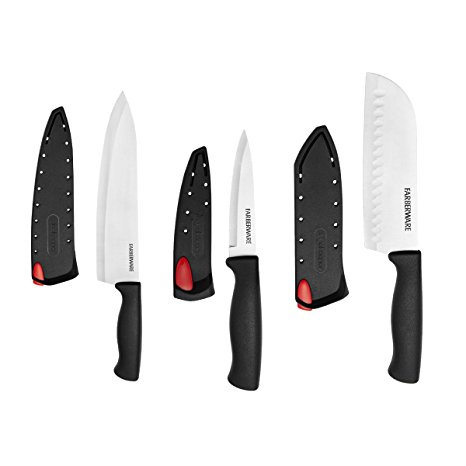 Farberware 6-Piece Knife Set with EdgeKeeper Self-Sharpening Sleeves