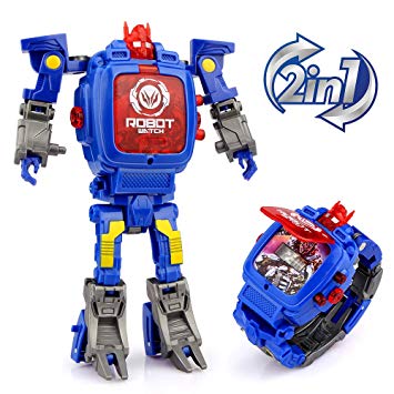 Epoch Air Transformers Toys Watch, 2 In 1 Robot Watch, Digital Electronic Watch for Kids, Creative Educational Preschool Learning Toys, Deformation Robot Watch Gift for 3,4,5-10 Year Old Boys and Girl