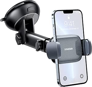 UGREEN Support Téléphone Voiture Ventouse Tableau Bord Porte Smartphone Voiture Rotation 360 Degrés Pose Portable Compatible avec iPhone 15 Plus Pro Max 14 13 12 Galaxy S24 S23 Plus Ultra (Gris)