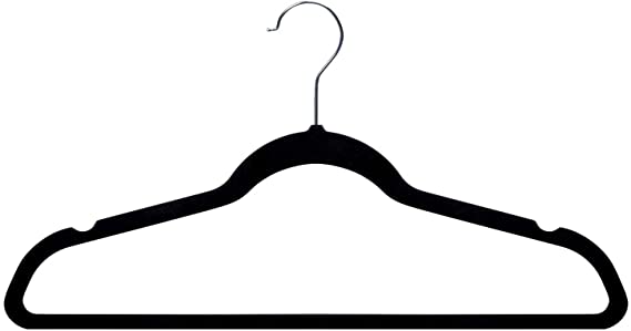 AmazonBasics Velvet Suit Hangers - 50-Pack, Black