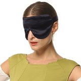 Elma Pure 19mm Mulberry Silk Eye Mask Blindfold - Travel Sleep Adjustable Lightweight Breathable Silk Eyeshade Ficial Beauty - 100 Silk Filled Black