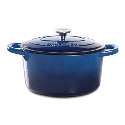 Crock Pot Artisan Enameled Cast Iron 7-Quart Round Dutch Oven, Sapphire Blue