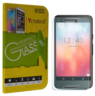 Nexus 5X Screen Protector, Venmox® Tempered Ballistic Glass Screen Protector [2015], 99% Clarity, 0.2mm, 9H Hardness, Bubble Free, Glass Screen Protector for LG (Google) Nexus 5X