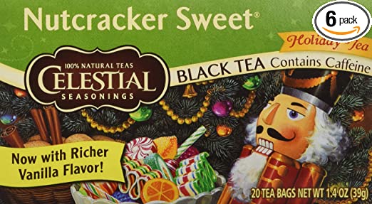 Celestial Seasonings Black Tea, Nutcracker Sweet, 20 Count (Pack of 6)