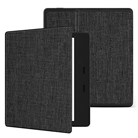 Ayotu Fabric Soft Case for Kindle Oasis(9th Gen, 2017 Release) Honeycomb Version PU case with Auto Wake/Sleep Function,Thinnest and Lightest 7''Kindle Oasis Case,Soft Shell Series KO-10 The Dark Gray