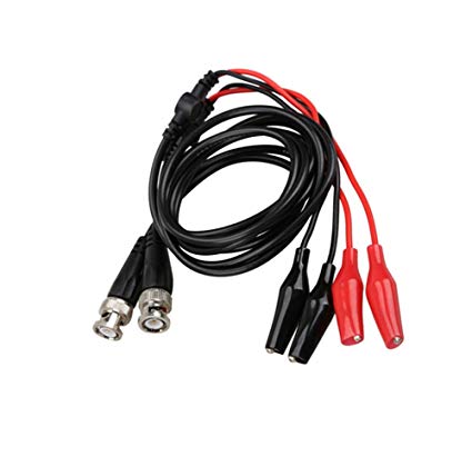 Pack of 2 BNC Q9 to Double Alligator Clip Test Cable Probe Leads Oscilloscope Test