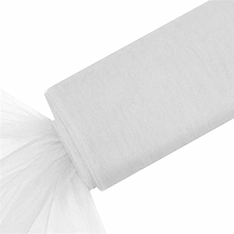 BalsaCircle Extra Large Wedding Tulle Bolt Party Supplies, 54" Wide X 120' long, White