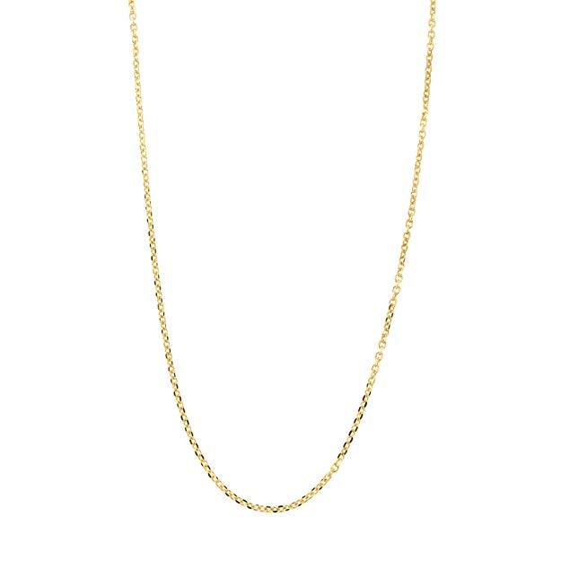 Solid 14k Yellow or Rose Gold Delicate Diamond Cut 0.85 Millimeters Cable Chain Necklace