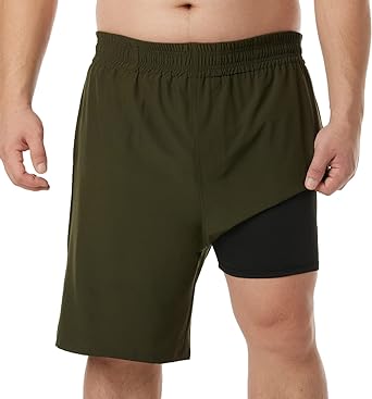 BRISIRA Big and Tall Mens Swim Trunks Swim Shorts Compression Liner Swimsuit Bathing Suit Board Shorts 1X-6X