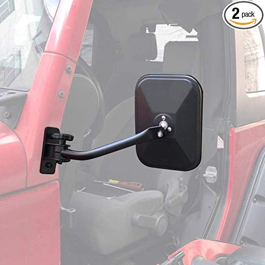 Quick Release Mirrors Fits Jeep Wrangler JK JKU TJ Side Mirrors Doors Off