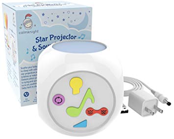 [New Version] CalmKnight Star Projector Sound Machine with Cry Detect Baby White Noise Soother Night Light for Kids