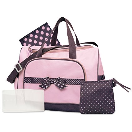 Baby Essentials 4 in 1 Duffel Diaper Bag, Pink