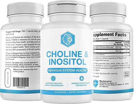 UMZU: Choline & Inositol - 30 Day Supply - Brain Health Supplement - All Natural Ingredients - Promotes Healthy Brain & Nerve Function - Helps Boost Mental Health