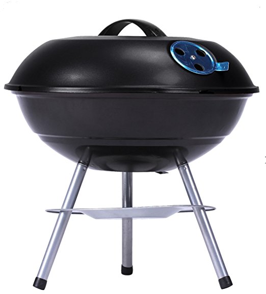 Outon Portable Grill Charcoal Grill Outdoor/Home BBQ 14 inch Black