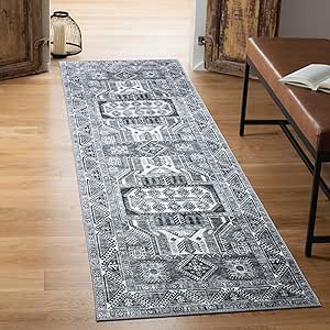 Keen Home Design Machine Washable Area Rugs with Non-slip Backing, Ideal for Hallway, Living Room, Bedroom, Kitchen and Laundry Room, Vintage Moroccan and Low Pile Rug - (2'6'' x 10')