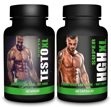 Super HGH XL and Testo XL - Bundle Deal - Testosterone Booster for Men