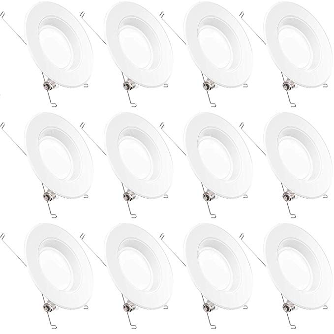 Sunco Lighting 12 Pack 5/6 Inch LED Recessed Downlight, Baffle Trim, Dimmable, 13W=75W, 5000K Daylight, 1050 LM, Waterproof, Simple Retrofit Installation - UL   Energy Star