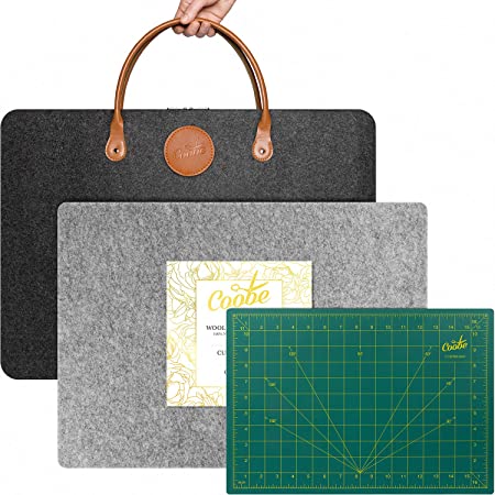 Kit 17" X 24" Wool Pressing Mat for Quilting | Cutting Mat | Carrying Case - Perfect for Classes and Travel, 100% New Zealand Wool Ironing Pad