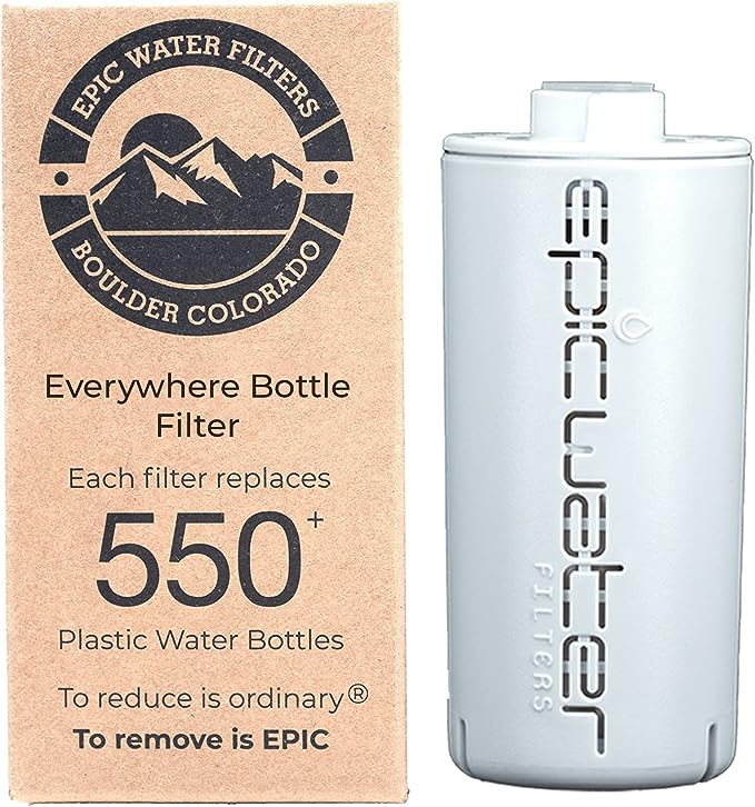 Epic Everywhere Bottle Filter Complete Filter | 1-Pack | 75 Gallon Total Filter Life | 3-4 month Supply | Compatible with all Epic Water Bottles | Replaces Everyday and Outdoor