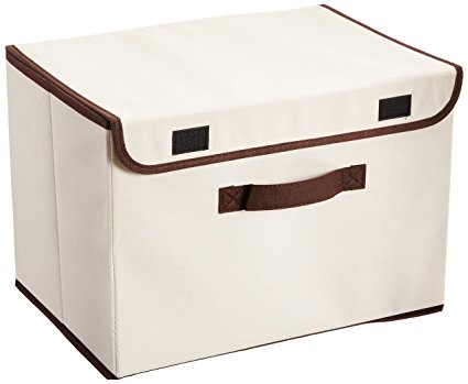 Furinno NW13203BG Non-Woven Fabric Soft Storage Organizer with Lid, Beige