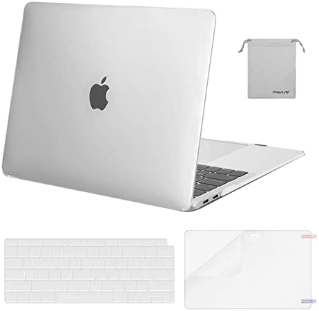 MOSISO MacBook Air 13 inch Case 2020 2019 2018 Release A2337 M1 A2179 A1932, Plastic Hard Shell&Keyboard Cover&Screen Protector&Storage Bag Compatible with MacBook Air 13 inch Retina, Frost