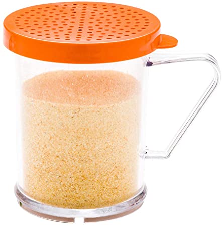 10 oz Clear Plastic Dredge Spice Shaker - Restaurant Style - Polycarbonate - Rose Medium Lid - Seasoning, Sugar, Spice Shaker - 1ct Box - RW Base - Restaurantware
