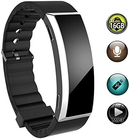 16GB Voice Recorder Watch, BestRec Audio Voice Activated Wrist Bracelet Recordings for Lectures, 20 Hours Working, Easy One Button Operation(No Screen Display)