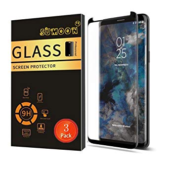 Galaxy S9 Screen Protector, SUMOON-[3D Curved][Bubble-Free][HD-Clear][Anti-Scratch][Anti-Glare][Anti-Fingerprint] Premium Tempered Glass Screen Protector for Samsung Galaxy S9 (3 Pack)