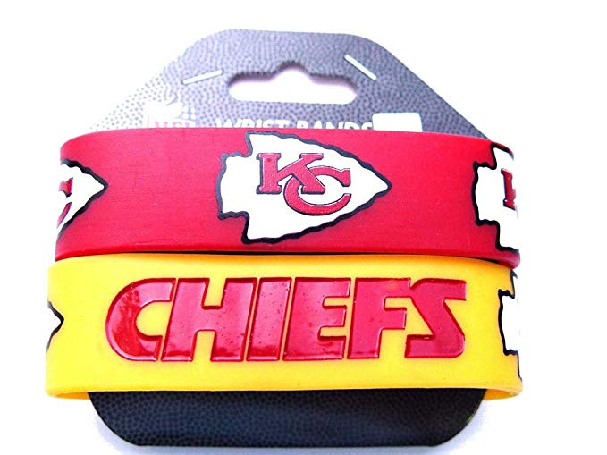 Kansas Chiefs Rubber Wrist Band (Set of 2) NFL