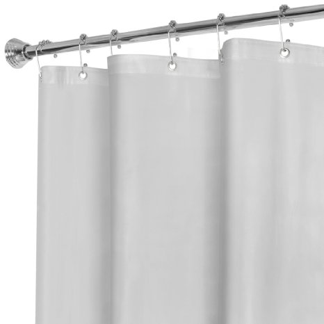Maytex No More Mildew Super Heavy Weight Mildew Free Premium 10 Gauge Shower Liner or Curtain with Rust Proof Metal Grommets, Frosty